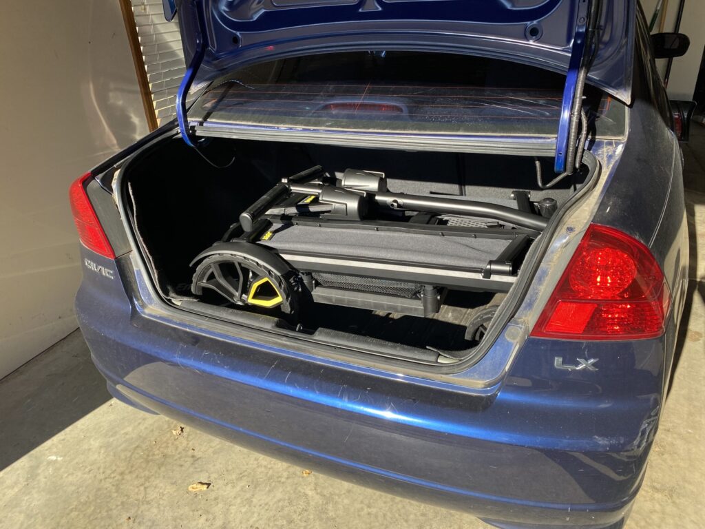 Veer stroller wagon fits in the trunk of a Honda Civic