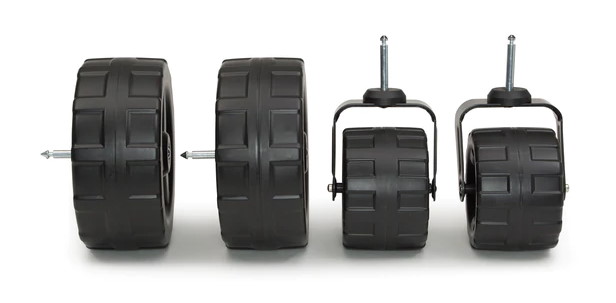 Wide all-terrain wheels for the Jeep Wrangler stroller wagon