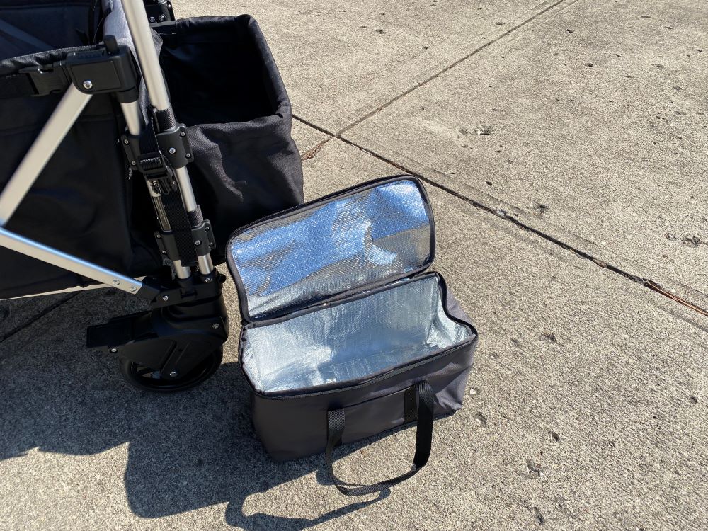 Keenz cooler bag open showing reflective material inside