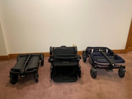 veer wonderfold w4 and anthem4 stroller wagons folded