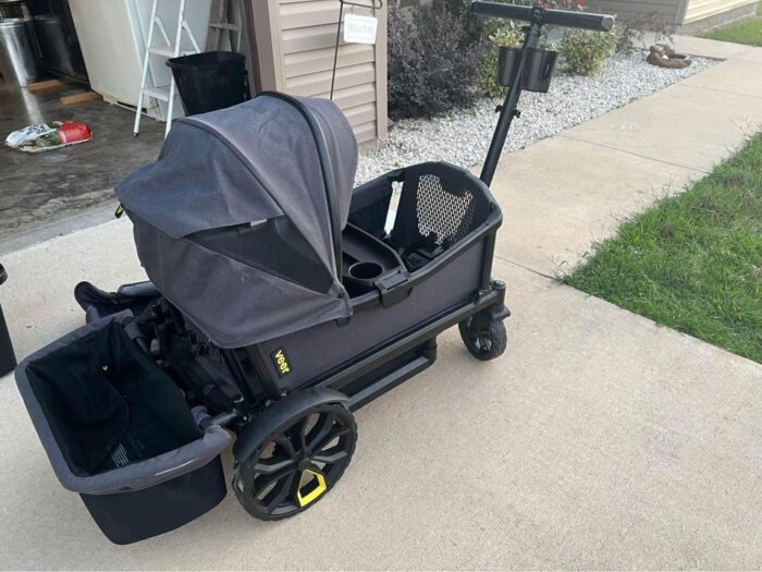 Veer cruiser shown with single canopy and storage basket outside