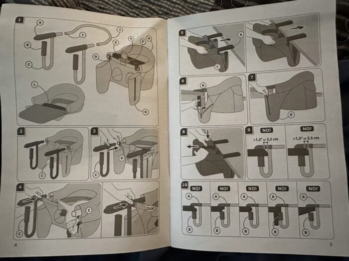 The installation instructions pictured in the manual