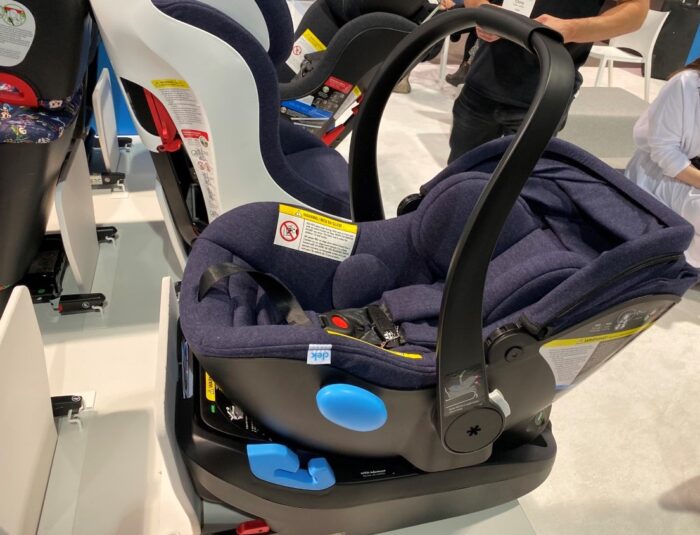 Infant car seat on a stand