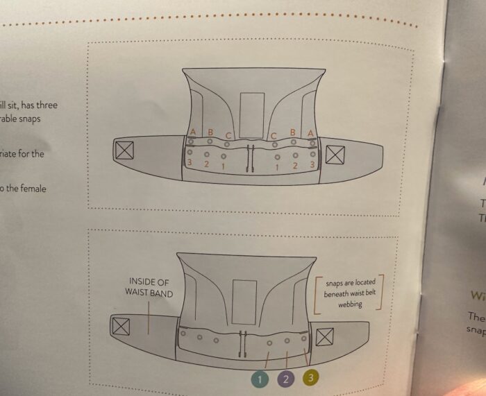 Image of the instructions for the Coast Explore seat adjustment