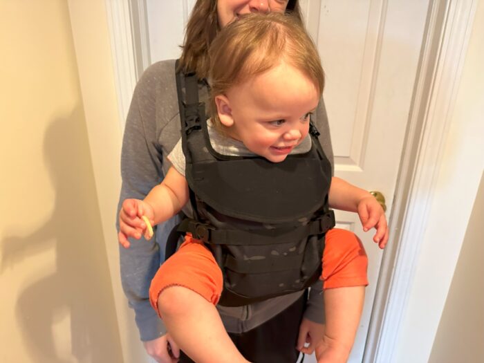 tbg baby carrier with baby in front