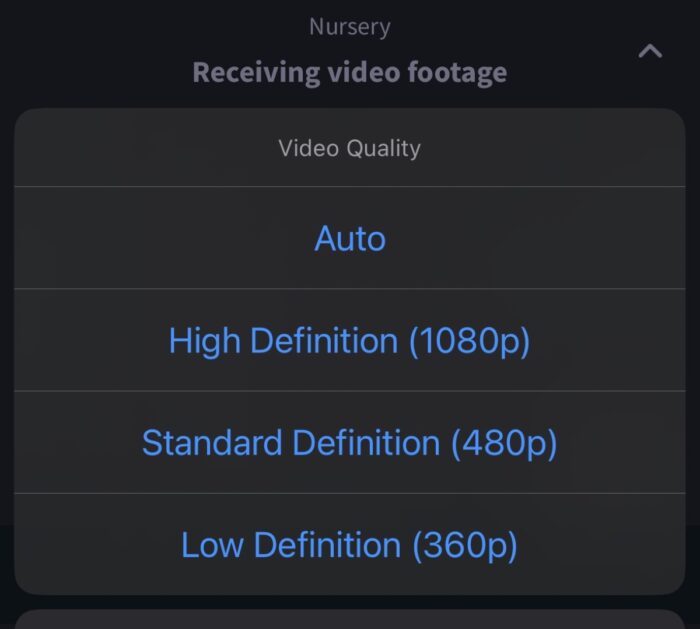 Video Quality options for Owlet Cam
